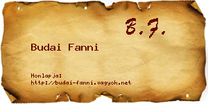 Budai Fanni névjegykártya